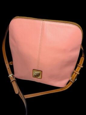 Dooney & Bourke Trixie Coral Pink Smooth Leather Convertible Crossbody, Dust Bag